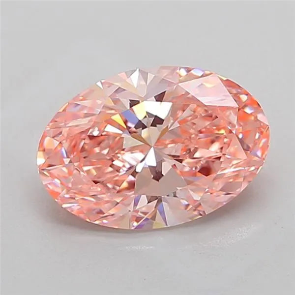 3.21ct Oval Lab Grown Diamond (Colour Fancy Vivid Pink, Clarity VVS1, IGI Certified)
