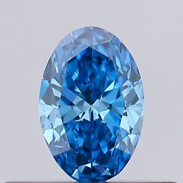 0.22ct Oval Lab Grown Diamond (Colour Fancy Vivid Blue, Clarity VS2, IGI Certified)