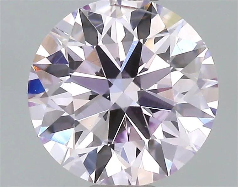 0.38ct Round Natural Diamond (Colour Fancy Light Pinkish Purple, Clarity SI2, Cut EX, GIA Certified)