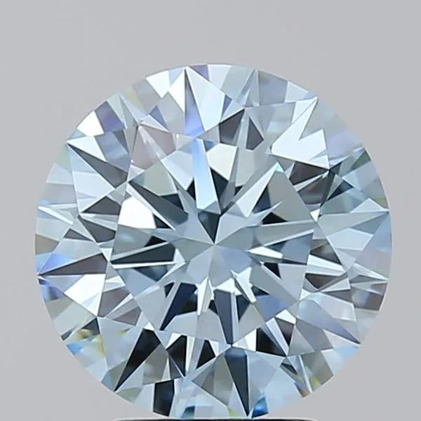 3.06ct Round Lab Grown Diamond (Colour Fancy Vivid Blue, Clarity VVS1, Cut ID, IGI Certified)