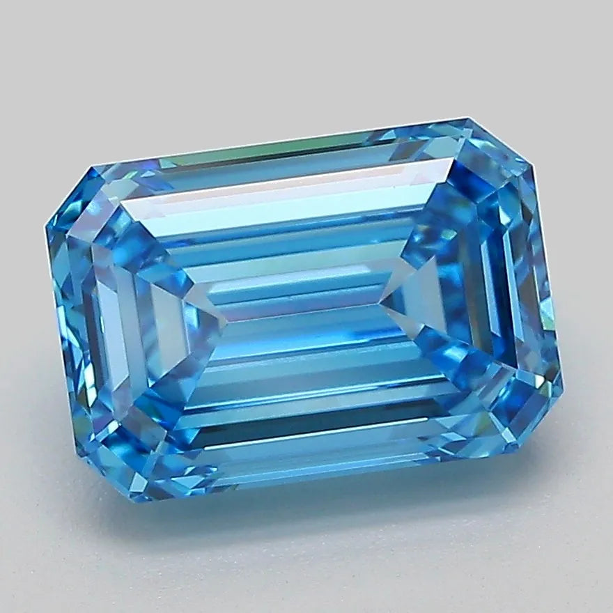 3.08ct Emerald Lab Grown Diamond (Colour Fancy Vivid Blue, Clarity VVS1, IGI Certified)
